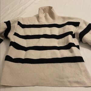 H&M wool blend Striped Turtleneck Sweater - Black and Cream great condition